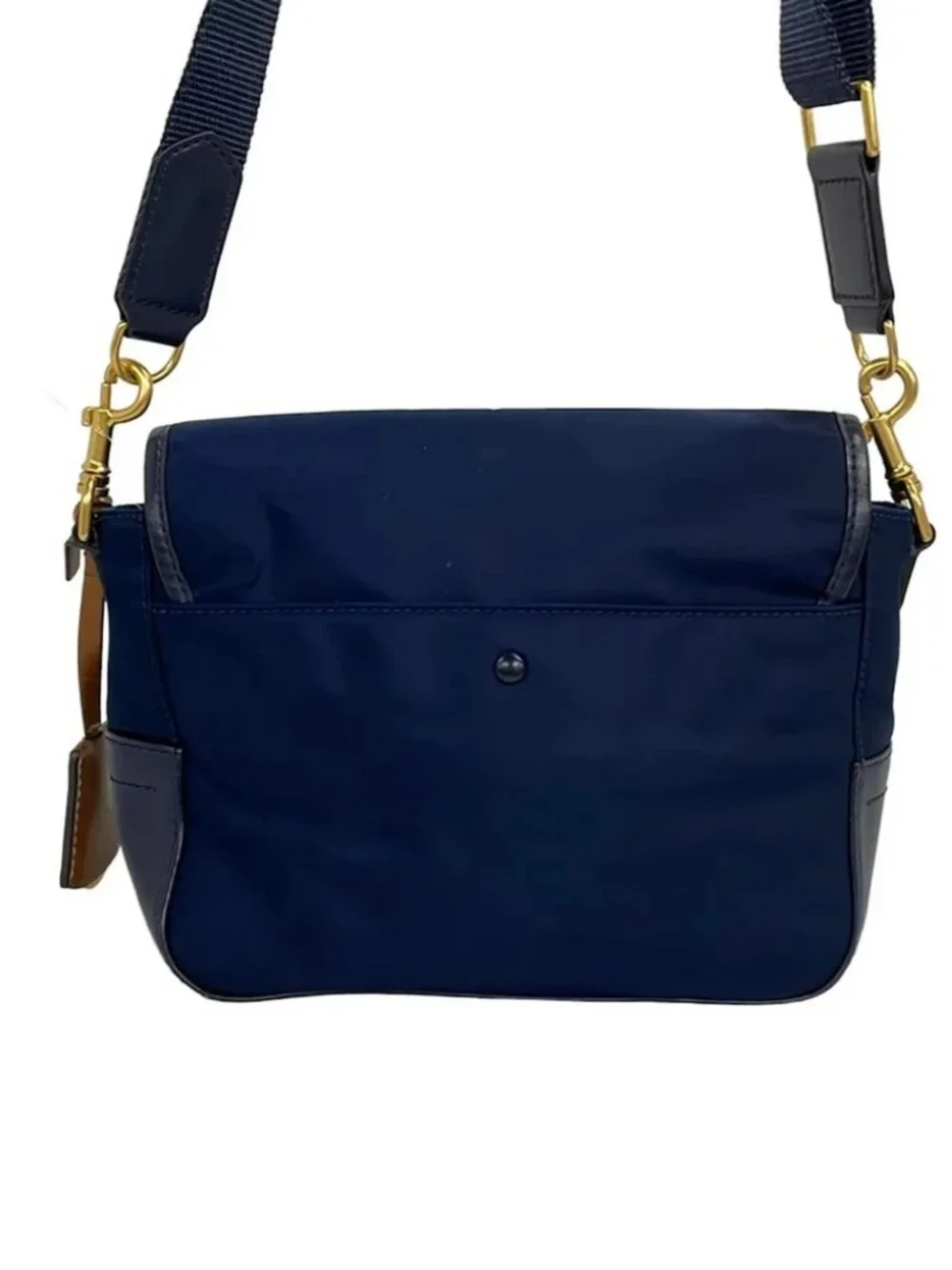 TORY BURCH 58402 Navy Nylon Leather Shoulder Bag